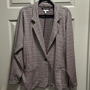 Maurices Black, Maroon Houndstooth Blazer XXL